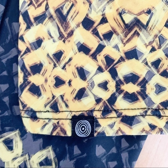 Onzie Sky geometric printed leggings grey yellow colour block high rise XS - Picture 12 of 13